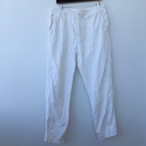 Zara White Elastic Waist Casual Pants